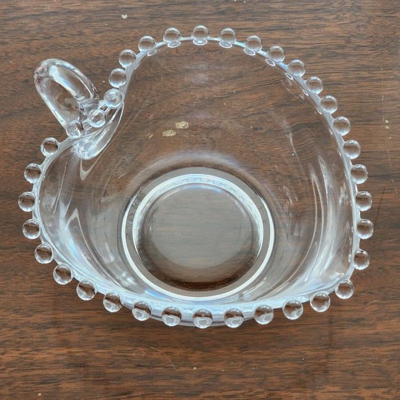 Imperial Glass Candlewick Handled Heart Shaped Bowl 5" bubble edge dish vintage - Picture 5 of 11